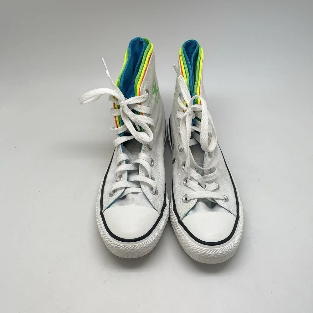 Converse Chuck Taylor Sneakers Womens 6 Quad Fold‎ Hi White Causal Shoes 137560C